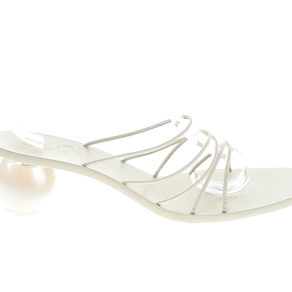 Cult Gaia White Strappy Heels with Pearl Accent EU 42/US 12